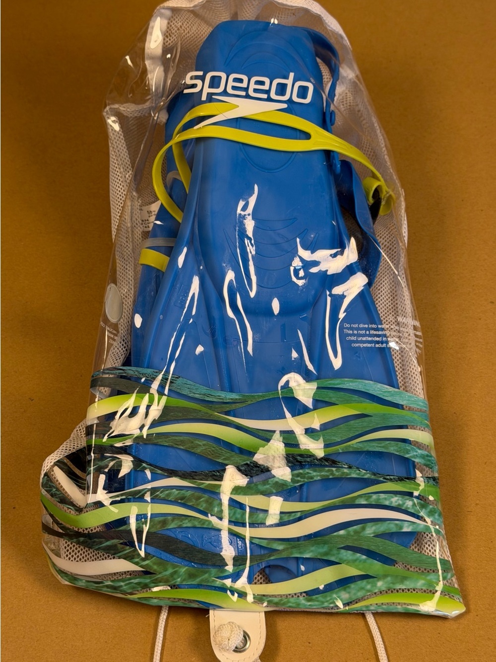 Speedo Kids Porto Snorkel Mask Set Blue Fun Retro Dive Set L/XL Shoe Size 2-4